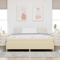 Boxspring bed Anders Zwart en Bruin en Wit 180 x 200 cm Stof - thumbnail