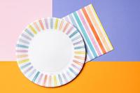 Feestbordjes Pastel Strepen (8st) - thumbnail