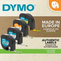 Gelamineerde Tape voor Labelmakers Dymo 91200 12 mm LetraTag® Wit Zwart (10 Stuks) - thumbnail