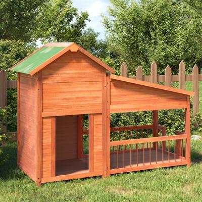 VidaXL Hondenhok 143x60,5x109 cm massief grenenhout bruin