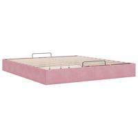 Ottoman bedframe zonder matras 180x200 cm fluweel roze - thumbnail