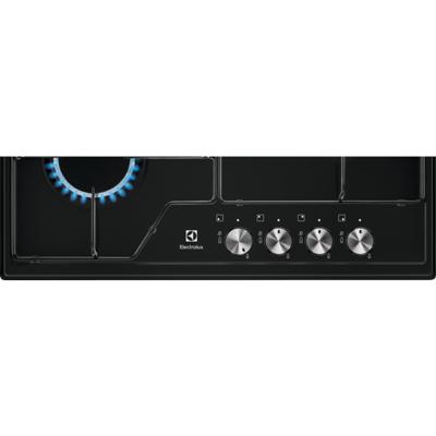 Electrolux EGS6424K kookplaat Zwart Ingebouwd 60 cm Gaskookplaat 4 zone(s) (7332543698561) - thumbnail