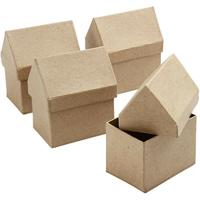 Creativ Company Huizen papier-mache, set van 4 - thumbnail