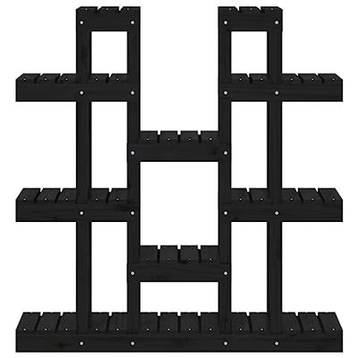 VidaXL Plantenstandaard 104,5x25x109,5 cm massief grenenhout zwart VidaXL Plantenstandaard 104,5x25x109,5 cm massief grenenhout zwart