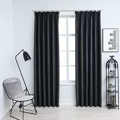 VidaXL Gordijnen verduisterend met haken 2 st 140x245 cm antraciet VidaXL Gordijnen verduisterend met haken 2 st 140x245 cm antraciet