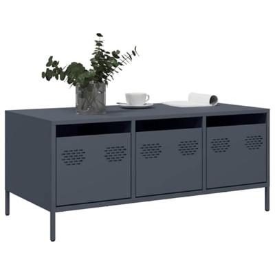 Salontafel 101,5x50x43,5 cm koudgewalst staal antracietkleurig