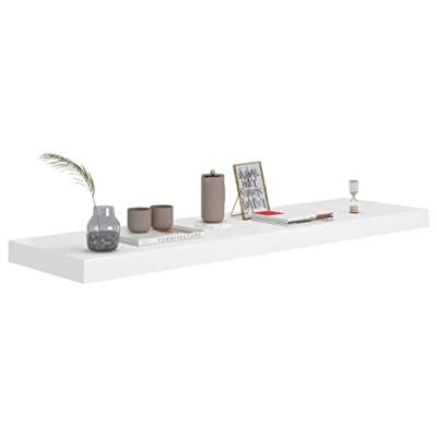 Wandschap zwevend 90x23,5x3,8 cm MDF wit