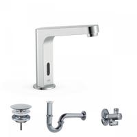 Elektronische Fonteinkraanset Tres Tempo Base Hoekige Kraan Chroom - thumbnail