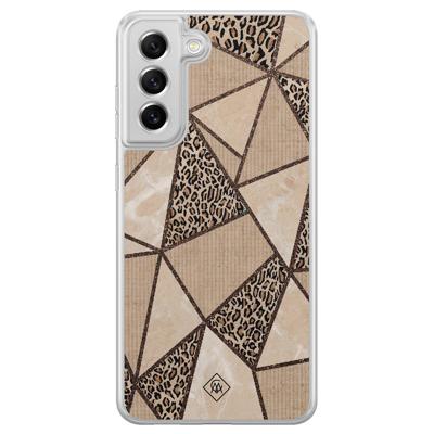 Samsung Galaxy S21 FE hybride hoesje - Leopard abstract
