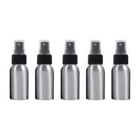 5 stuks hervulbare glas fijne mist verstuivers aluminium fles 50ml (zwart) - thumbnail