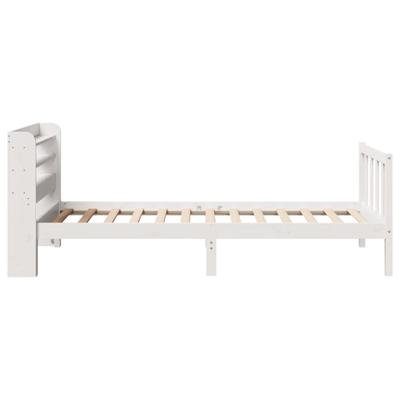 Bedframe zonder matras massief grenenhout wit 75x190 cm