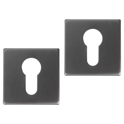 Differnz | Rozet met Cilindergat | Gun metal | Vierkant | 52x52mm