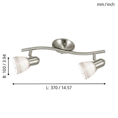 Eglo PlafondspotDakar 1 2-lichts nikkel mat - 88473