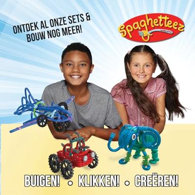 Clics Spaghetteez twist-a-saurus rex flexibele bouwstaafjes, 64dlg.