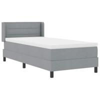 Boxspringbed met Matras - Lichtgrijs, 90 x 190 cm, Stof - thumbnail