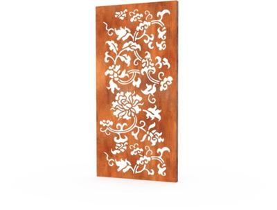 Gerofence Cortenstaal Corten Floral Schutting 100 x 0,5 x 180 cm Geroba - Geroba