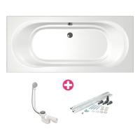 Xenz Martinique inbouwbad 2-persoons 180x80cm glans wit acryl - thumbnail