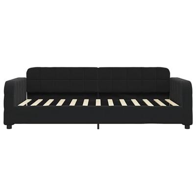 Slaapbank met onderschuifbed en lades 100x200 cm fluweel zwart