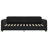 Slaapbank met onderschuifbed en lades 100x200 cm fluweel zwart - thumbnail