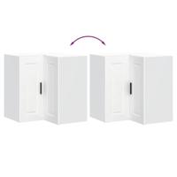 Keukenwandhoekkast Porto bewerkt hout wit - thumbnail