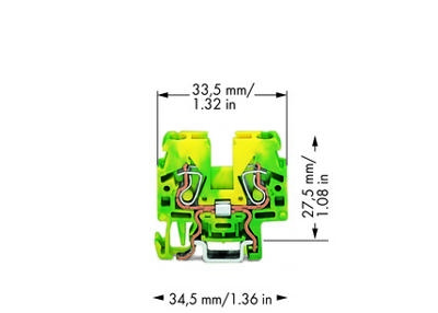 WAGO 870-917 Aardingsklem 5 mm Spanveer Toewijzing: Terre Groen, Geel 100 stuk(s)