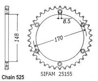 ESJOT Chain wheel 525 47z steel black - thumbnail