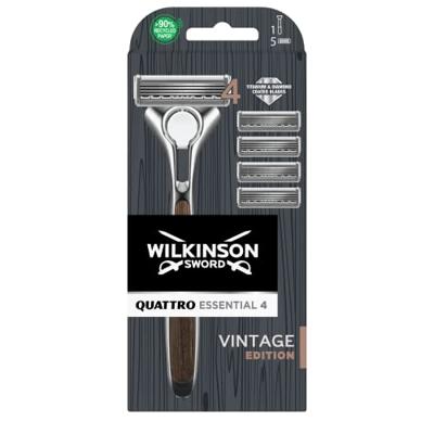 Wilkinson Wilkinson Sword - Quattro Titanium - Vintage Edition - Scheersysteem + 5 Scheermesjes Wilkinson Wilkinson Sword - Quattro Titanium - Vintage Edition - Scheersysteem + 5 Scheermesjes