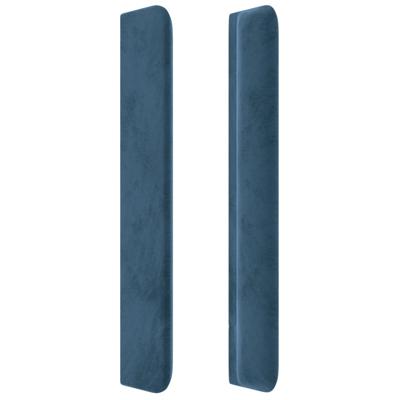 Hoofdbord met randen 163x16x118/128 cm fluweel donkerblauw - thumbnail