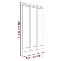 Kamerscherm met 3 panelen 120x220 cm stof wit - thumbnail