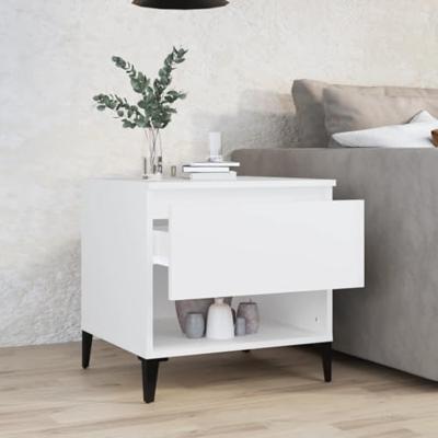 Bijzettafel 50x46x50 cm bewerkt hout wit