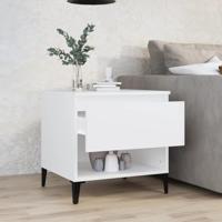 Bijzettafel 50x46x50 cm bewerkt hout wit - thumbnail