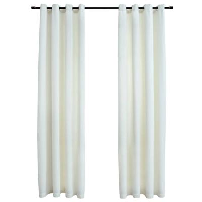 VidaXL Gordijn verduisterend met ringen 2 st 140x225 cm fluweel crème