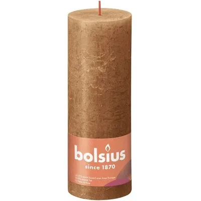 Bolsius shine rustiekkaars 190/68 spice brown