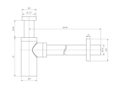 Wiesbaden Eco sifon laag 5/4" x 32 mm chroom