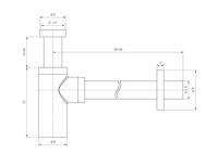 Wiesbaden Sifon Eco Design Laag Model 5/4 Chroom - thumbnail