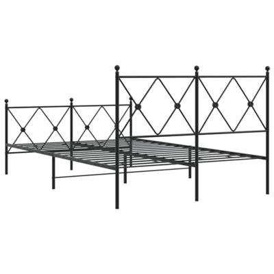 Bedframe met hoofd- en voeteneinde metaal zwart 120x190 cm