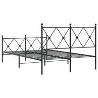 Bedframe met hoofd- en voeteneinde metaal zwart 120x190 cm - thumbnail
