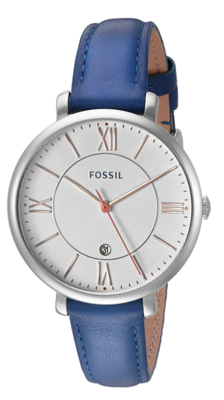 Horlogeband Fossil ES3986 / Jacqueline Leder Blauw 14mm