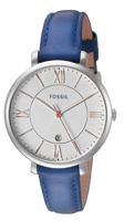 Horlogeband Fossil ES3986 / Jacqueline Leder Blauw 14mm - thumbnail