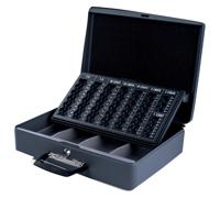 Geldkist Pavo met draaggreep 370x280x115mm grijs - thumbnail