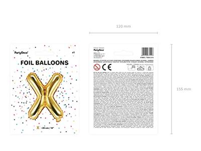 Folieballon Goud Letter &apos;X&apos; - 35cm