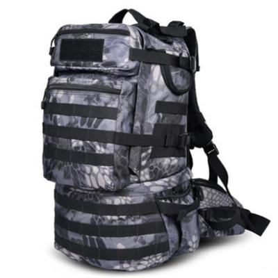 Waterproof Nylon Backpack Shoulders Bag Outdoors Hiking Camping Travelling Bag Capacity:45L(Black Python)