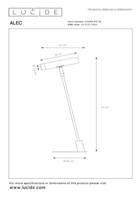 Lucide ALEC - Bureaulamp - LED 3 StepDim - G9 - 1x3W 2700K - Inclusief omwisselbare ringen - Zwart