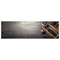 Keukenmat wasbaar wijnflesprint 45x150 cm fluweel - thumbnail