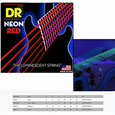 DR Strings NRE-10 Hi-Def Neon Red Medium 10-46 elektrische gitaarsnaren