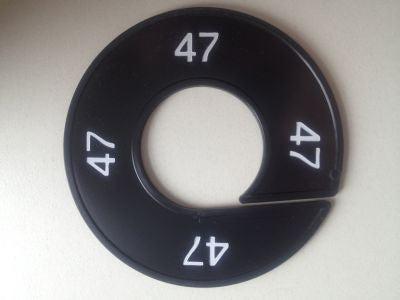 Maatring 9cm zwart/wit 47
