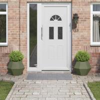 Plantenbak 2 pcs Olijf Groen 50 x 50 x 40 cm Staal - thumbnail