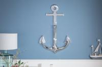 Maritieme wanddecoratie SEVEN SEAS 70cm zilver 3D anker - 38600 - thumbnail