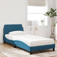 Bed met matras "Dover" fluweel blauw 80x200 cm - thumbnail