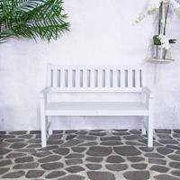 SenS-Line 2-zits Houten tuinbank Bordeaux 125 cm - wit - thumbnail